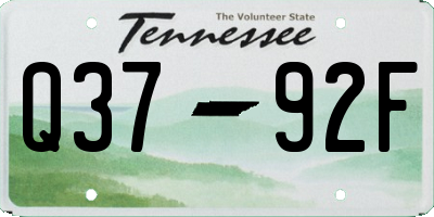 TN license plate Q3792F