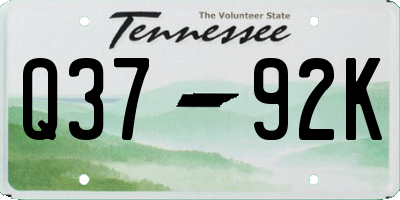 TN license plate Q3792K