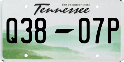 TN license plate Q3807P