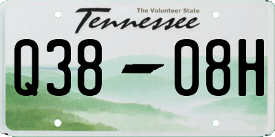TN license plate Q3808H