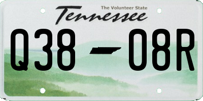 TN license plate Q3808R