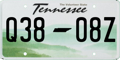 TN license plate Q3808Z