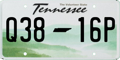 TN license plate Q3816P