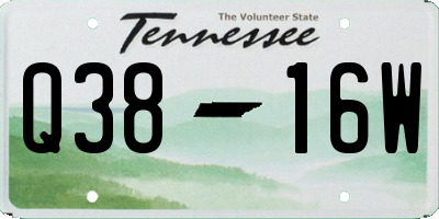 TN license plate Q3816W