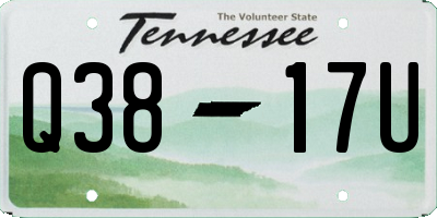 TN license plate Q3817U