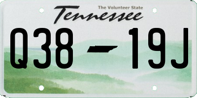 TN license plate Q3819J