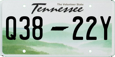 TN license plate Q3822Y