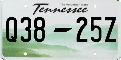 TN license plate Q3825Z