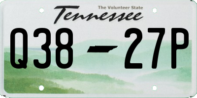TN license plate Q3827P