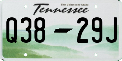 TN license plate Q3829J