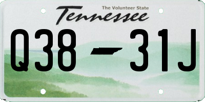 TN license plate Q3831J