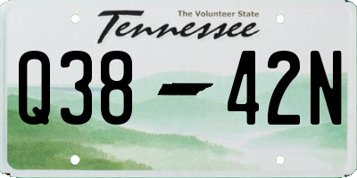 TN license plate Q3842N