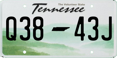 TN license plate Q3843J
