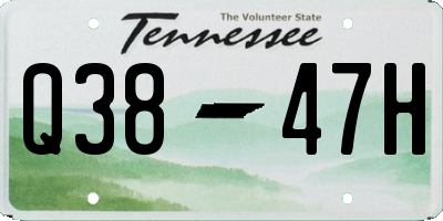 TN license plate Q3847H