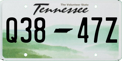 TN license plate Q3847Z