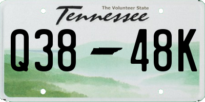 TN license plate Q3848K
