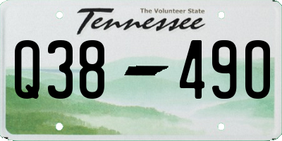 TN license plate Q3849O