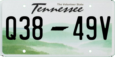 TN license plate Q3849V