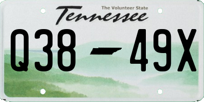 TN license plate Q3849X