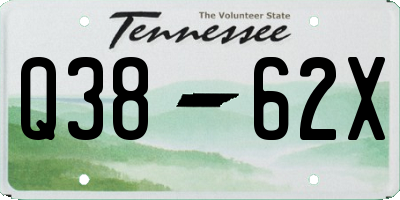 TN license plate Q3862X