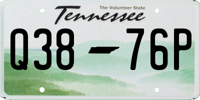 TN license plate Q3876P