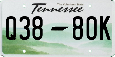 TN license plate Q3880K