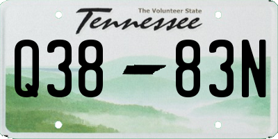 TN license plate Q3883N