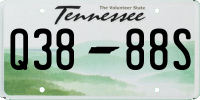 TN license plate Q3888S