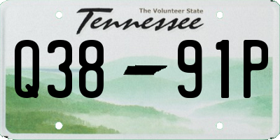 TN license plate Q3891P