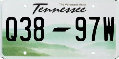 TN license plate Q3897W