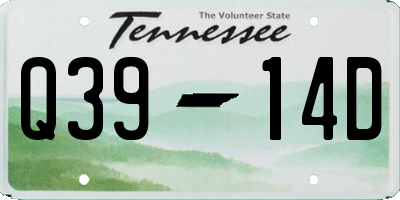 TN license plate Q3914D