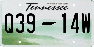 TN license plate Q3914W