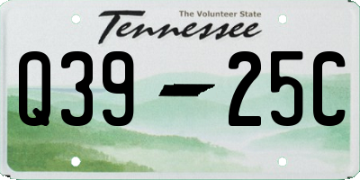 TN license plate Q3925C
