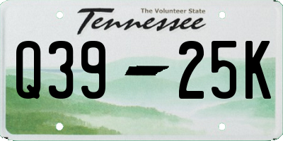 TN license plate Q3925K
