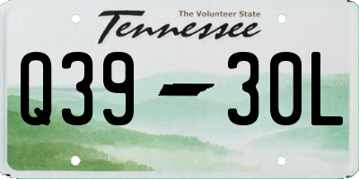 TN license plate Q3930L