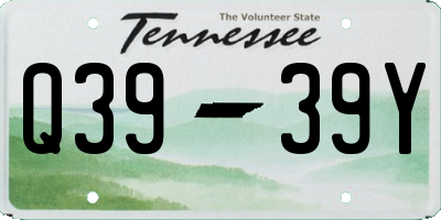 TN license plate Q3939Y