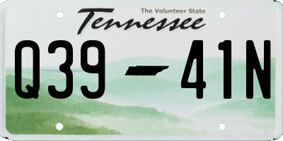 TN license plate Q3941N
