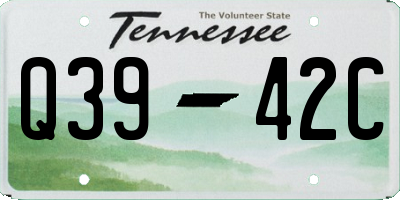 TN license plate Q3942C