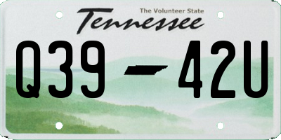 TN license plate Q3942U