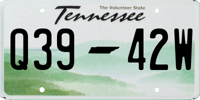 TN license plate Q3942W