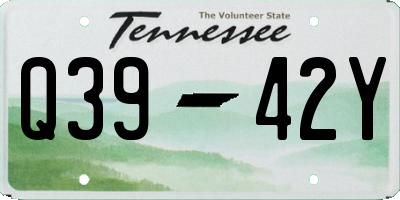 TN license plate Q3942Y