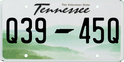 TN license plate Q3945Q