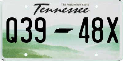TN license plate Q3948X