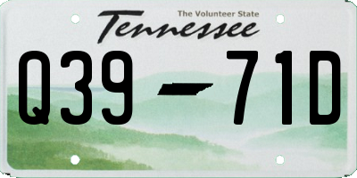 TN license plate Q3971D