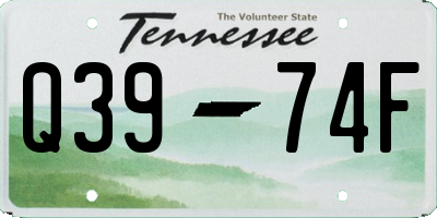 TN license plate Q3974F