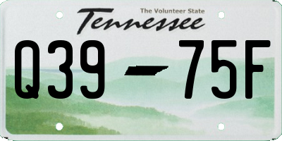TN license plate Q3975F