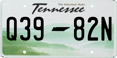 TN license plate Q3982N