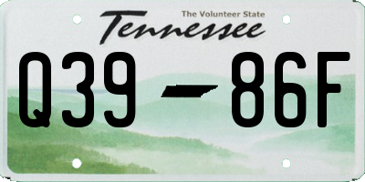 TN license plate Q3986F