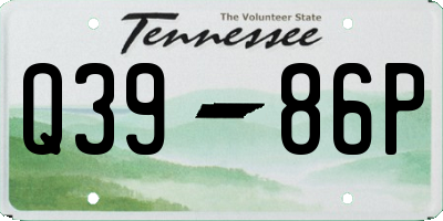 TN license plate Q3986P