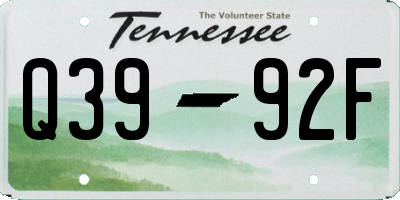 TN license plate Q3992F